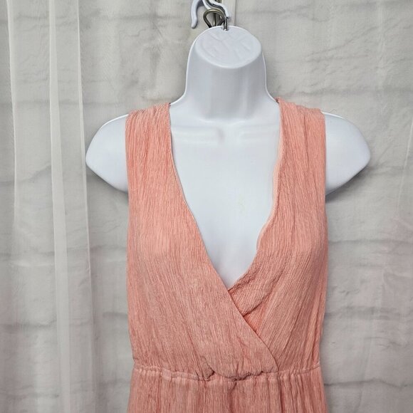 Flying Tomato Pink Orange Sleeveless Maxi Dress Colorblock Boho Festival M - Picture 2 of 11